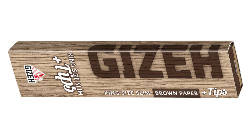 Neues Kombi-Pack "GIZEH King Size Slim + Tips" - jetzt auch mit braunen Blättchen
